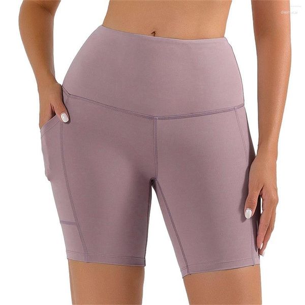 Pantaloncini attivi Yoga Capris Pantaloni da ciclismo tascabili stretti da donna Primavera/Estate a vita alta Hip Lift Mesh da donna lunghi