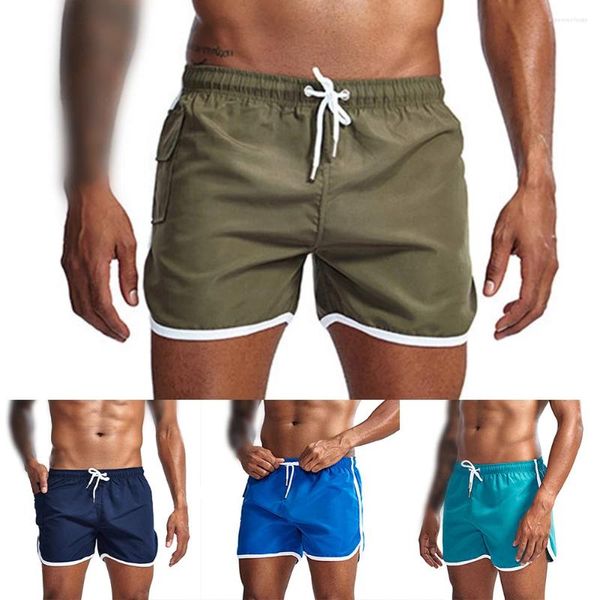 Herren-Shorts, zum Laufen, schnelltrocknend, für Fitnessstudio, Athletik, Workout, mit Tasche, kurze Hose, lässig, normale Boxershorts