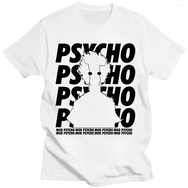 Herren T-Shirts Mob Psycho 100 T-Shirts Anime Kageyama Shigeo Print Street Lässige Mode Reine Baumwolle Übergroßes Hemd T-Shirts Tops Männer Frauen