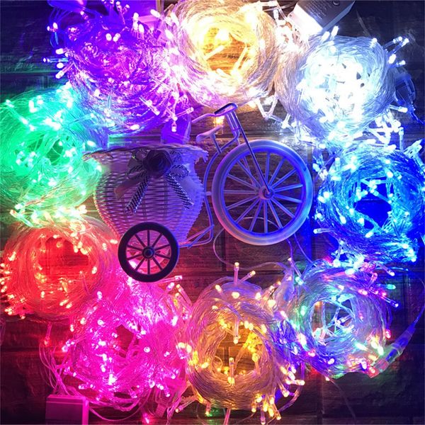Decorações de Natal 100 LED Luzes de fadas coloridas Luz de corda à prova d'água Iluminação ao ar livre Bedoom Garden Party Decor 231025