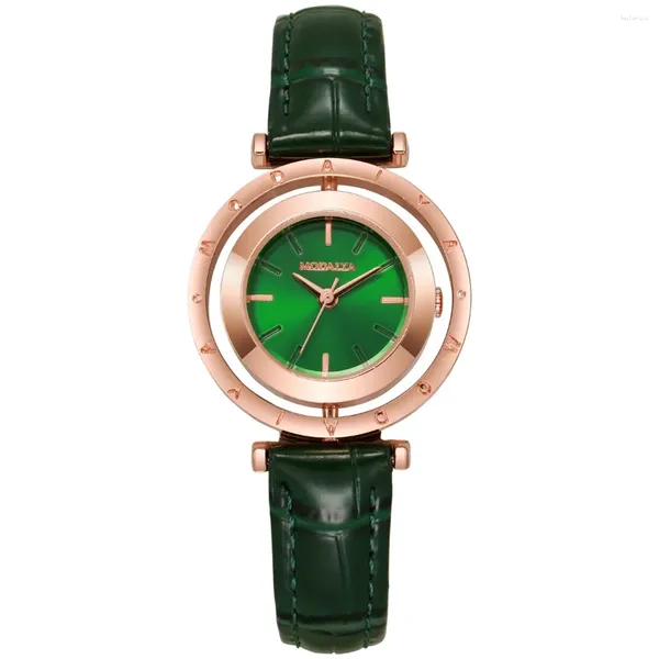 Orologi da polso Orologio da donna con quadrante girevole Orologi semplici in pelle al quarzo Orologio da donna regalo per ragazze Orologio casual Zegarek Damski