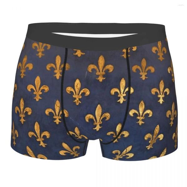 Unterhosen Männer Boxershorts Höschen Florenz Atmungsaktive Unterwäsche Fleur De Lis Blume Symbol Flagge Männlich Lustig Plus Größe