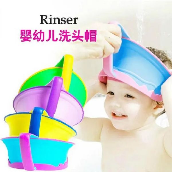 Chuveiro Caps Safe Shampoo Baby Shower Cap Bathing Bath Protect Soft Cap Chapéu para Bebê Crianças Crianças Gorro de Ducha Tonsee SS1835 231024