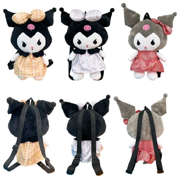 Fábrica atacado 43cm 4 estilos Kuromi mochila de pelúcia filme de desenho animado e televisão periférica boneca mochila presente infantil