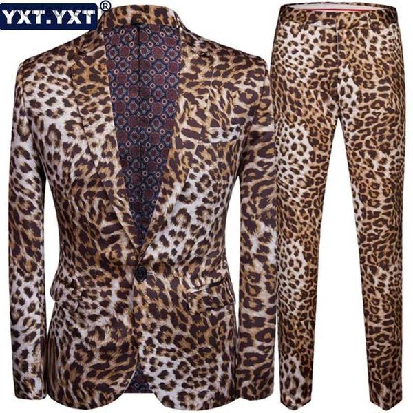 Ternos masculinos blazers calças conjuntos para homens 2023 novo em estilo leopardo impressão terno blazer jaqueta calças formal festa de luxo celebridade estrela terno q231025