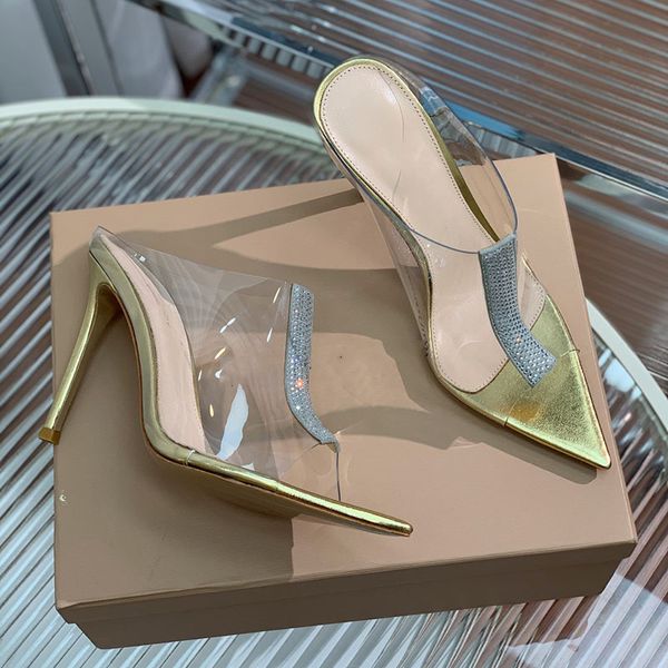 2024 Сексуальная Тюлевая дизайнерская обувь из натуральной кожи, тонкие женские сандалии на высоком каблуке с маленьким рыбьим ртом, 35–42, модельная обувь, вечерние фабрики