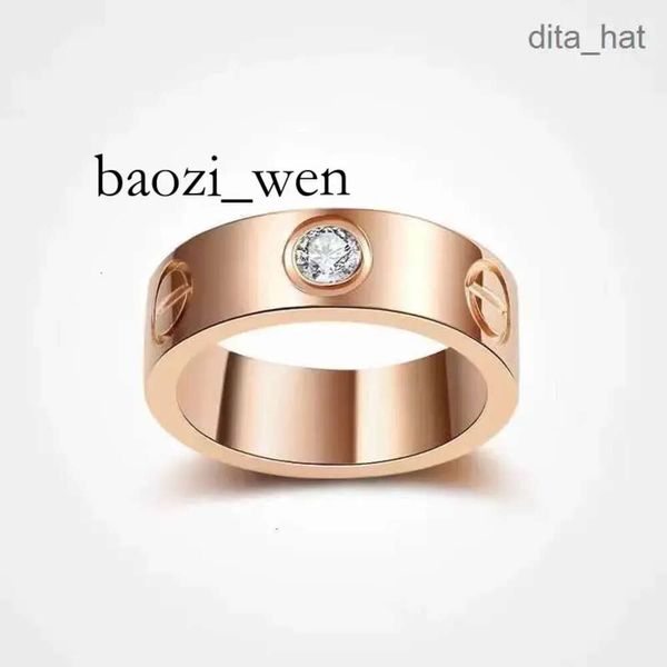 Amor feminino designer 4mm 5mm 6mm titânio aço rosa ouro sier jóias para homem e mulher casal anel presente