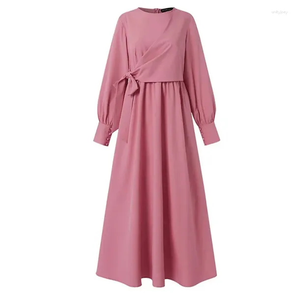 Roupas étnicas Mulheres Muçulmanas Casual Vestido Longo Elegante Senhora Abaya Moda Islâmica Caftan Marocain Femme Dubai Turquia Vestidos de Noite Kebaya