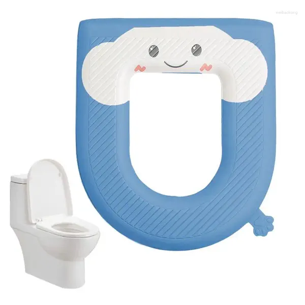 Toilettensitzbezüge, niedlicher Bezug, waschbares Kissenpolster, universell mit Griff für O-förmiges V-förmiges U-förmiges Reise-/Camping-Badezimmer