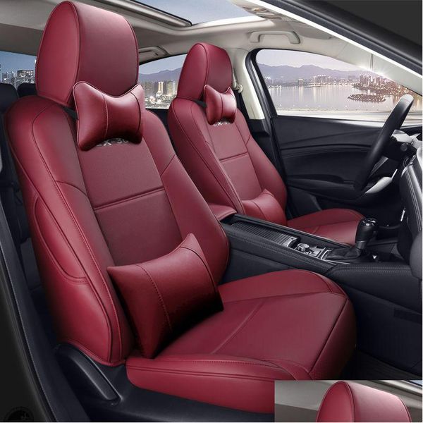 Estilo de moda personalizado ajuste assento de carro ers para mazda Cx-30 20 couro do plutônio bordado logotipo interior acessórios motivos entrega direta