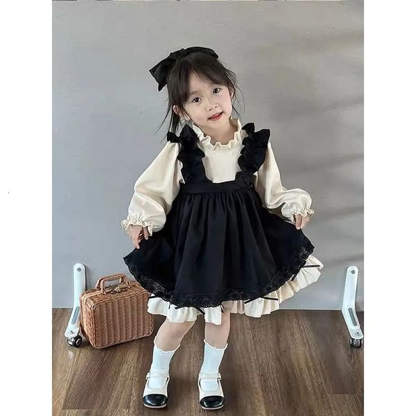 Kleidung Sets Frühling Kinder Mädchen Nolita Set Kinder Kleidung Langarm-shirt Overalls Kleid 2PCS Anzug Baby Mädchen Kleidung set 231024