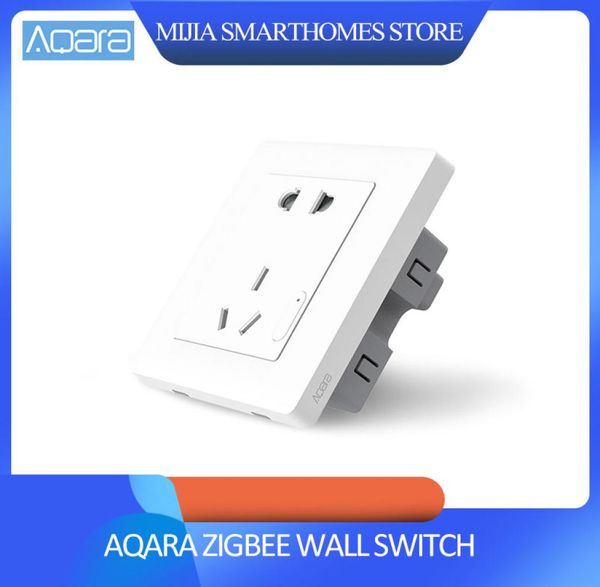 Original xiaomi casa inteligente aqara controle de luz inteligente zigbee interruptor parede tomada via smartphone xiaomi app sem fio remoto1460248