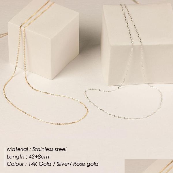 Ketten Feine Kette Halskette Edelstahl Gold Farbe Anhänger Kurze Lange Aussage Frauen Colar Geschenk Schmuck Drop De Dhgarden Otyti