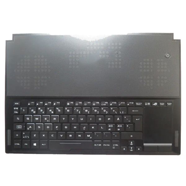 Asus GX501GI-1A için Dizüstü Palmrestkeyboard Touchpad Nordic 90NR00A1-R31ND0 V161162DK1 ile arkadan aydınlatmalı yeni siyah kapak