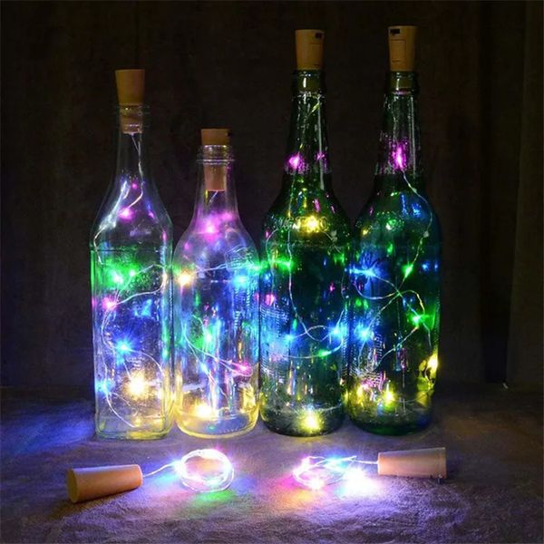 Decorazioni natalizie 2M 10 pezzi LED Bottiglia di vino con filo di sughero e filo di rame per bottiglie di liquore Artigianato Fata Decorazione di nozze per feste 231025