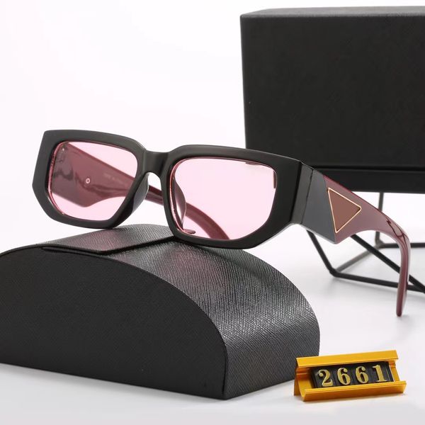 Quadratische Sonnenbrille, Prad-Brille, Sonnenbrille für Damen, Sonnenbrille für Herren, Euro-Amerikanisches Dreieck-Logo, Mehrfarbige Option, UV400-Brille, Brillenschirme