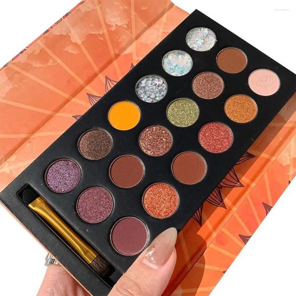 Ombretto 18 colori Ombretto luccicante Matte Glitter Perle pressate Palette per trucco Polvere da miscelazione altamente pigmentata a lunga durata