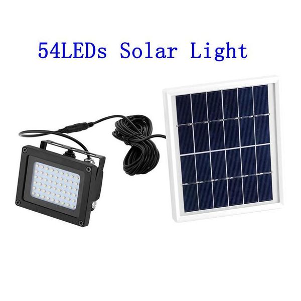 Sensor de lâmpada solar holofote inundação 54 led ip65 luz segurança ao ar livre lâmpadas parede para jardim quintal porta garagem pátio galpão varanda