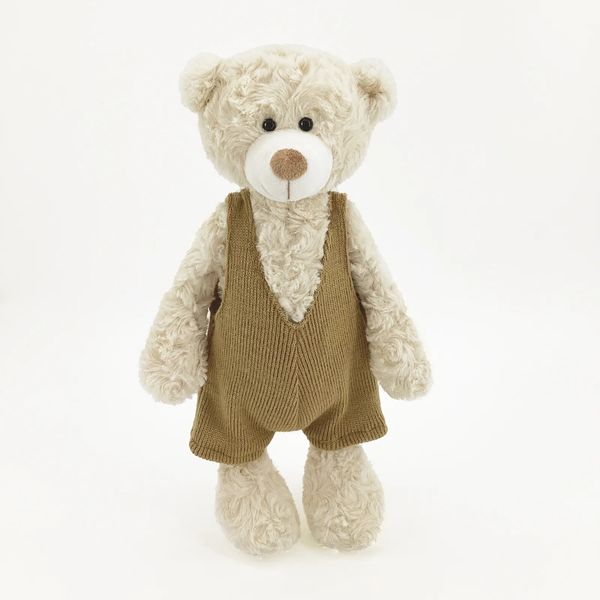 Plüschpuppen kommen 34 cm schöne Teddybär-Spielzeug gefüllt weiches Tier mit Kleidung Kawaii für Kinder Baby Kinder Valentinstag Geschenk 231025