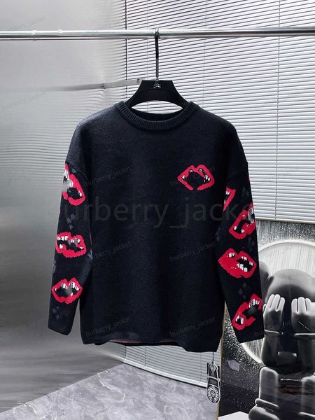 Tasarımcı Sweaters Chrome Kış Kalp Hoodie Ceket Gevşek Ceket Kırmızı Dudaklar Çapraz Baskı Tulunma Sweatshirt Erkek Kadın Çiftleri Günlük Kromlar Kalpler Yün Sweater