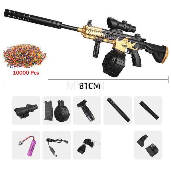 Elektrikli Oyuncak Tabancalar M416 Jel Ball Başlatıcı Oyuncak Tabancası Su Boncukları Paintball Tüfek Tam Otomatik Kılavuz 2 Modlar sıçrayan Top Tüfekleri