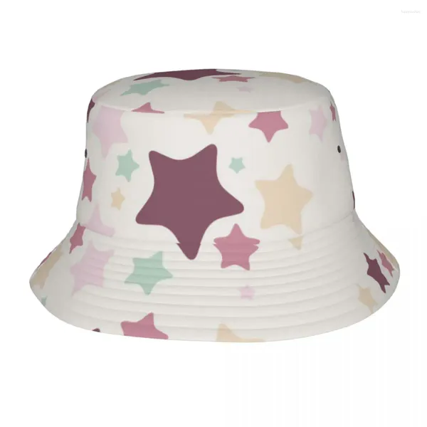 Berretti Cappello a secchiello con stella a cinque punte Accessori per copricapo da viaggio Cappelli da pesca colorati per donna da campeggio Bob impacchettabile