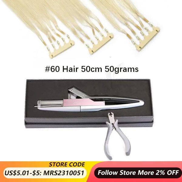 Conectores 6D2 Extensões de Cabelo Máquina 6D Cabelo Com Máquina Material De Fibra De Carbono 50g Cabelo 6D Fivela Instalação Rápida Economize Tempo Para Salão 1B 60 231025