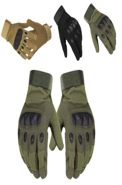 Sport Outdoor Guanti tattici dell'esercito Airsoft Tiro Bicicletta Combattimento Paintball senza dita Carbonio duro Knuckle Dito pieno Ciclismo Gl6826421