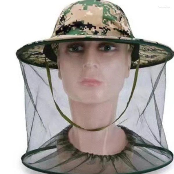 Berets Outdoor Nacht Insektenschutz Hut Sonnenschutz Mesh Atmungsaktive Bergsteigen Winddichte Schnalle Fischer Angeln