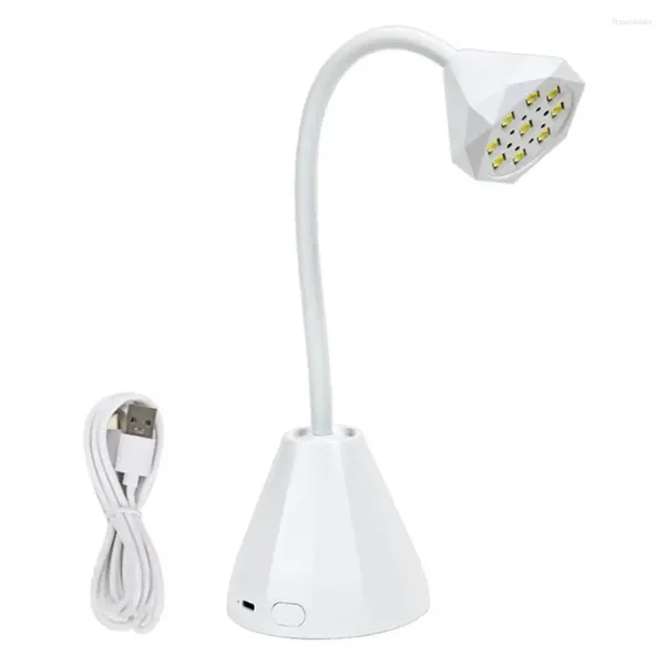 Lampada per asciugatrice per unghie con tubo a collo di cigno angolo regolabile USB ricaricabile gel asciugatrice UV sensore automatico per salone