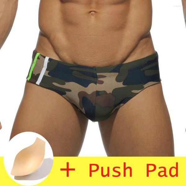 Homens Swimwear 2023 Homens com Push Pad Cintura Baixa Nadar Breve Biquíni Sexy Maiô À Prova D 'Água Troncos de Natação Evite Constrangimento