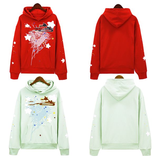 Spinnen-Kapuzenpullover, sp5der-Designer-Sweatshirt, roter, hellblauer Pullover für Herren, Street-Hip-Hop-Stars im gleichen lässigen Mantel