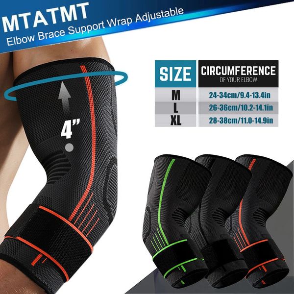 Cotovelo Joelheiras MTATMT 1 Pcs Cotovelo Cinta Suporte Ajustável Envoltório para Artrite Articular Alívio da Dor Tendinite Recuperação de Lesão Esportiva 231024