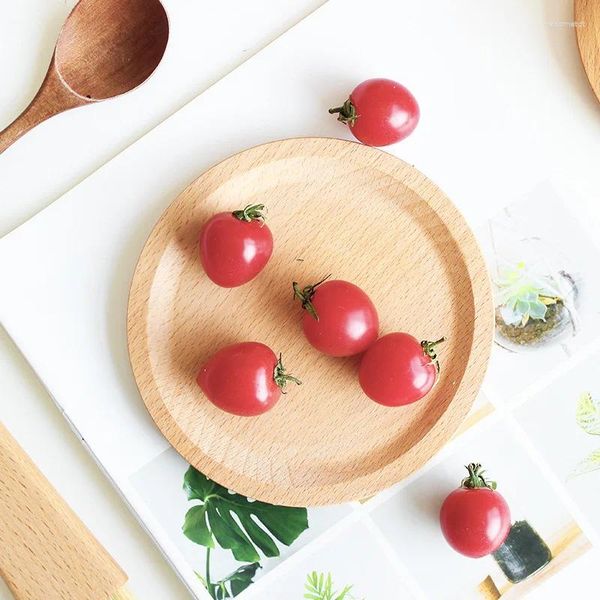 Platten 2 teile/satz Holz Runde Obst Sushi Japanische Süßigkeiten Tablett Für Home Restaurant Geschirr Dessert Platte