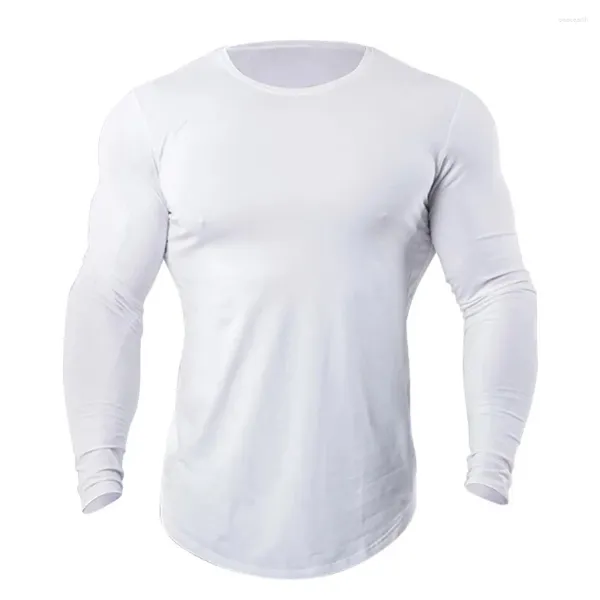 T-shirt da uomo 2023 Sport da uomo a maniche lunghe T-shirt da corsa Per il tempo libero Asciugatura rapida Fitness Top Felpa da allenamento elastica per basket