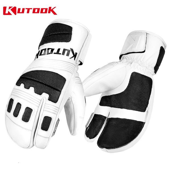 Skihandschuhe KUTOOK Winter Ziegenleder Thermal Skifahren Schnee Schneemobil Fäustling Outdoor Snowboard Wasserdichtes Zubehör 231024