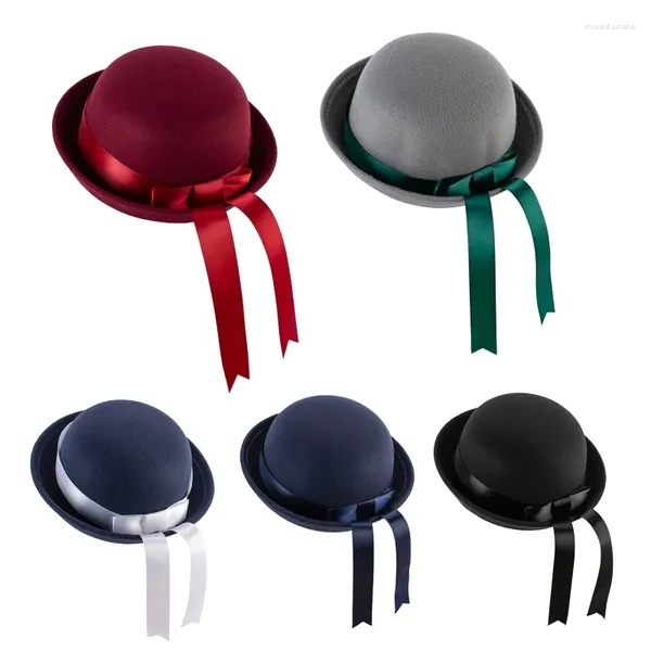 Berets pai-filho chapéu na moda vintage fita arco bowler elegante balde all-match para reunião de amigos da família