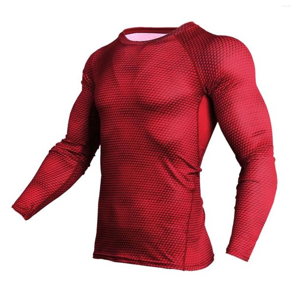 Camisas casuais masculinas roupa interior esportes de secagem rápida inverno de manga comprida fitness topstight-fitting base respirável blusa de camada superior