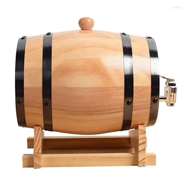 Holzfass Vintage Eiche Bierbrauausrüstung Holz Getränkespender mit Wasserhahn für feinen Wein Home Kitchen Supplies