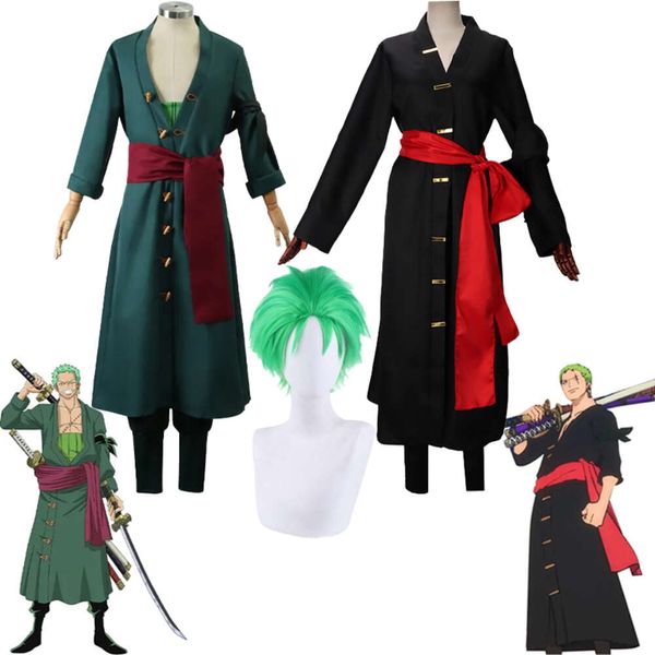 Костюмы для косплея Ророноа Зоро, костюм на Хэллоуин, кимоно, ролевой костюм, вечерние, униформа, полный комплект, косплей