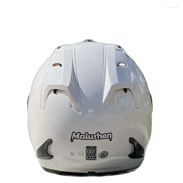 Motosiklet Kaskları Dot Onaylı Erkek ve Kadın Kask Yarışı Açık Yüz Casco Casque Orijinal Malushen Parlak Beyaz Yarı