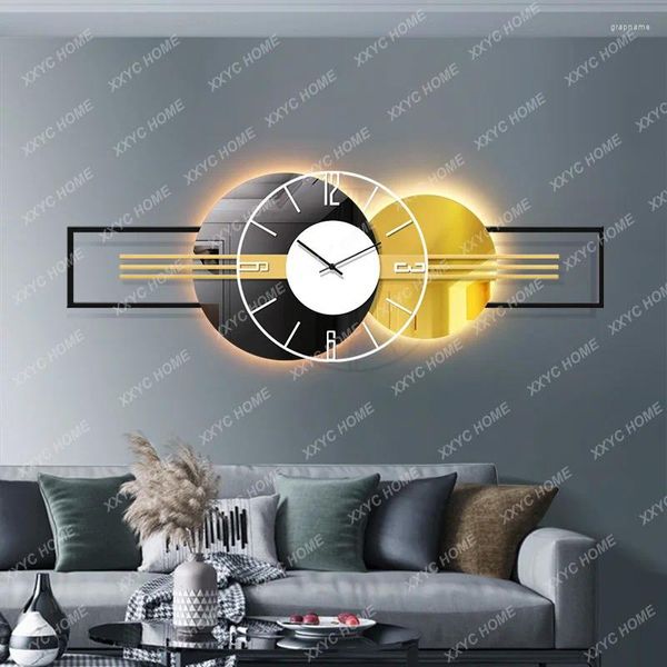 Orologi da parete Orologio moderno luminoso Camera da letto di grandi dimensioni Ristorante Orologio di lusso Meccanismo artistico creativo Relogio Parede Decorazioni per la casa