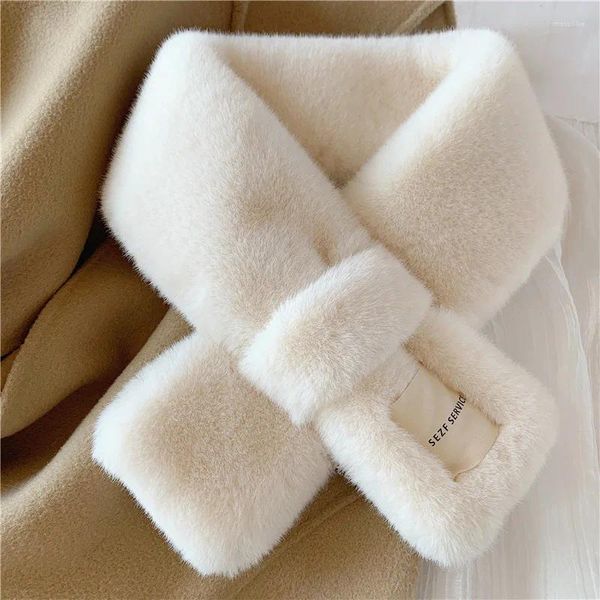 Sciarpe Moda Ins Calda Sciarpa In Pelliccia Sintetica Scaldacollo Invernale Colletto Finto Decorazione Addensata Corea Morbido Peluche Casual Donna