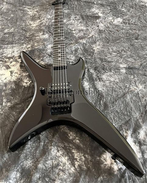 Mancino BC Stealth Legacy Chuck Schuldiner Chitarra elettrica nera lucida Diamond Inlay Wrap Arround Tailpiece Hardtail Bridge