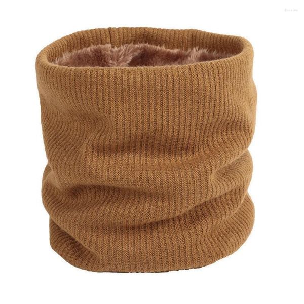 Schals Frauen Stricken Halstuch Männer Dicke Wärmer Fleece Innen Winter Snood Wolle Elastische Kinder Kragen Ring