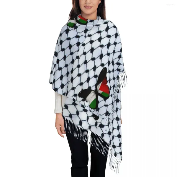 Lenços palestinos keffiyeh palestino padrão xale envoltórios para mulheres quentes longo lenço macio pashmina