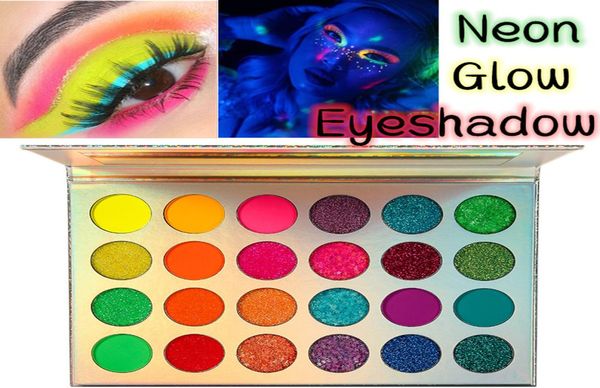 Paleta de sombras luminosas Aurora Glow 24 cores Neon Stage Clubbing paleta de sombras aceita seu logo4059919