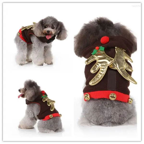 Cão vestuário claus elk chifre roupas para animais de estimação traje de halloween engraçado para pequenos cães médios filhote de cachorro festa cosplay designer