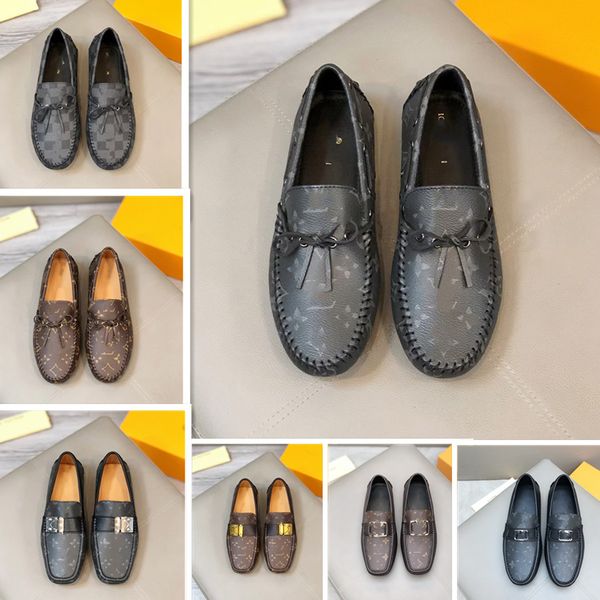 41 Modello Uomo Mocassini firmati Scarpe lussuose Classiche italiane Mocassini dorati Scarpe eleganti Nero marrone Vera pelle Ufficio Matrimonio Walk drive Scarpe Taglia 38-46