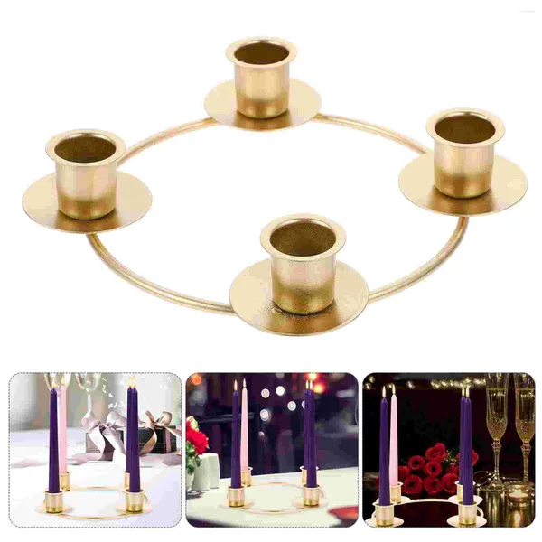 Portacandele Avvento Candeliere Candelabro decorativo Supporto Ghirlande di fiori Supporto in ferro battuto Anello di Natale Anelli di Natale Pilastro